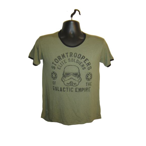 Star Wars Stormtroopers Graphic Tee Green Black Ringer Shirt Men’s Size L - Picture 3 of 6